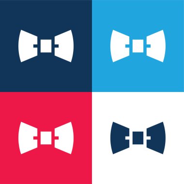 Papyon mavi ve kırmızı dört renk minimal simge seti