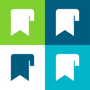 Yer imi Düz 4 renk minimal simgesi seti