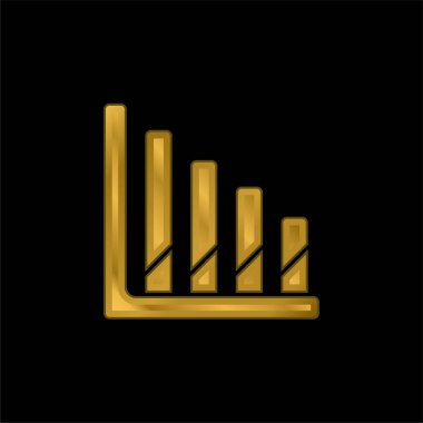 Analitik altın kaplama metalik simge veya logo vektörü