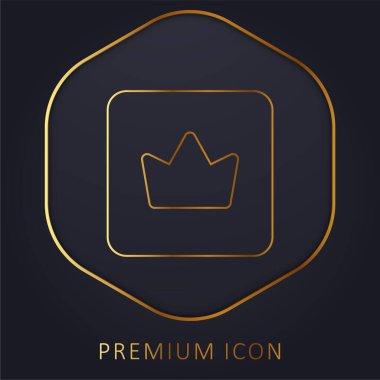 Rozet altın çizgi prim logosu veya simgesi