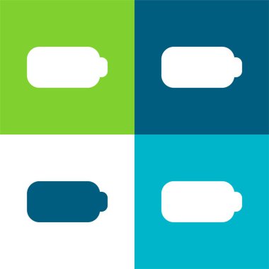 Batarya Düz 4 renk en küçük simge seti