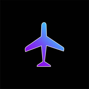 Uçak mavi gradyan vektör simgesi