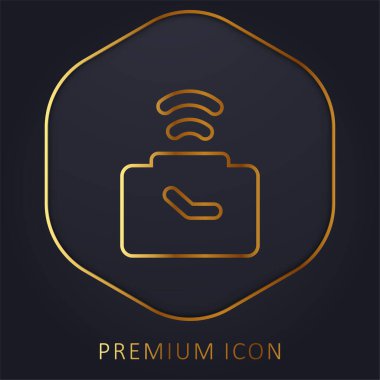 Alarm Saati altın çizgi premium logosu veya simgesi