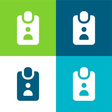 Rozet Düz 4 renk simgesi seti