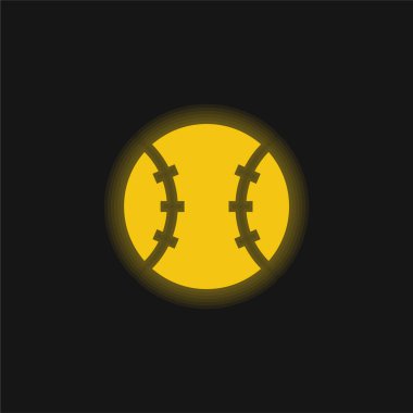 Beyzbol sarısı parlayan neon simgesi