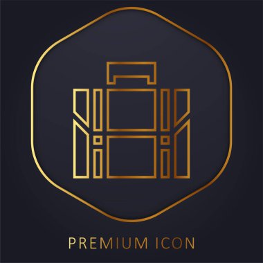 Evrak çantası altın çizgi prim logosu veya simgesi