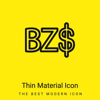 Belize Dollar Symbol minimal bright yellow material icon clipart