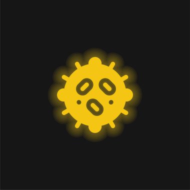 Bakteri sarı parlak neon simgesi