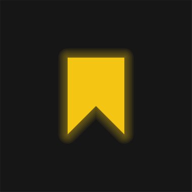 Yer imi sarı parlak neon simgesi