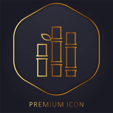 Bambu altın çizgi prim logosu veya simgesi