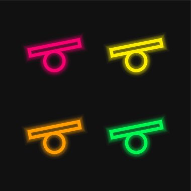 Denge Topu dört renk parlayan neon vektör simgesi