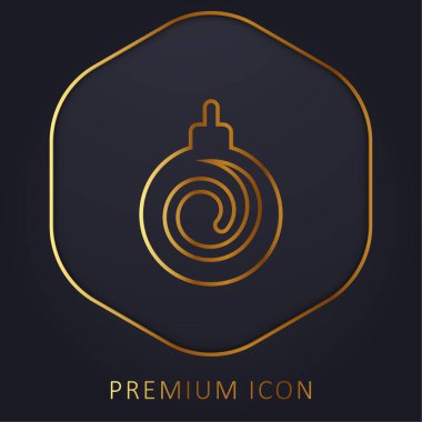 Bauble altın çizgisi prim logosu veya simgesi