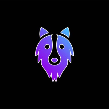 Kenarlık Collie Başı mavi gradyan vektör simgesi