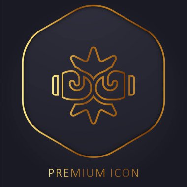 Boks altın çizgisi premium logosu veya simgesi