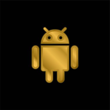 Android altın kaplama metalik simge veya logo vektörü