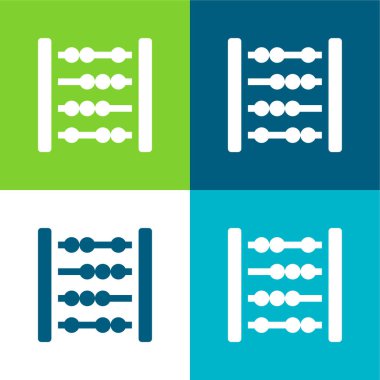 Abaküs Düz 4 renk en küçük simge kümesi