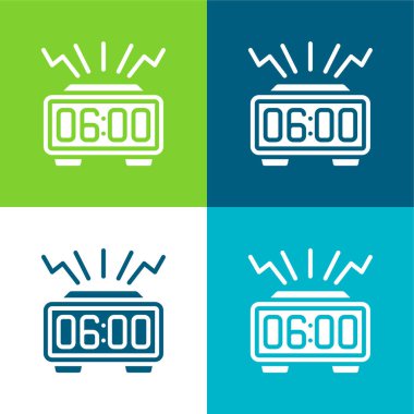 Alarm Saati Düz 4 renk en küçük simge seti