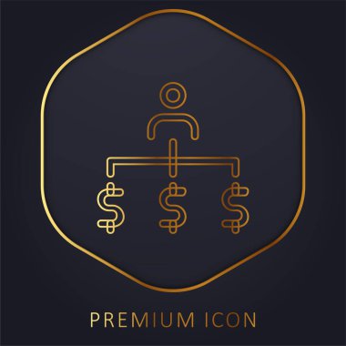 Yönetici altın çizgi premium logosu veya simgesi