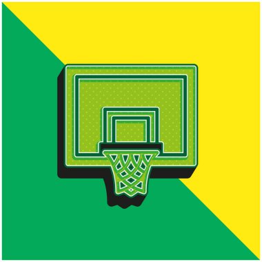 Basketbol Yeşil ve Sarı modern 3D vektör simgesi logosu