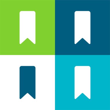 Yer imi Düz 4 renk minimal simgesi seti