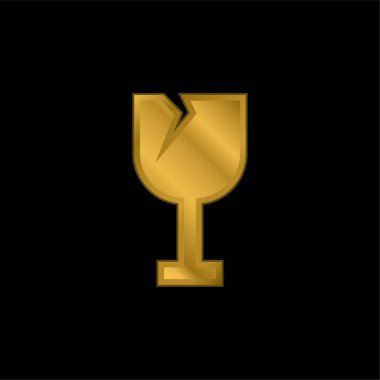 Kırılabilir altın kaplamalı metalik simge veya logo vektörü