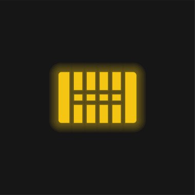 Amerikan Futbol Sahası Üst Görünümü Sarı parlak neon simgesi