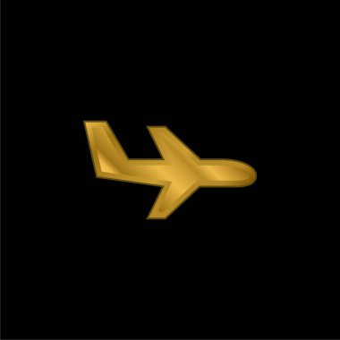 Uçan altın kaplama metalik simge veya logo vektörü