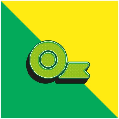 Yapıştırıcı bant Yeşil ve sarı 3D vektör simgesi