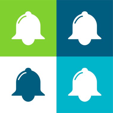 Bell Black Shape Düz 4 renk en az simge kümesi