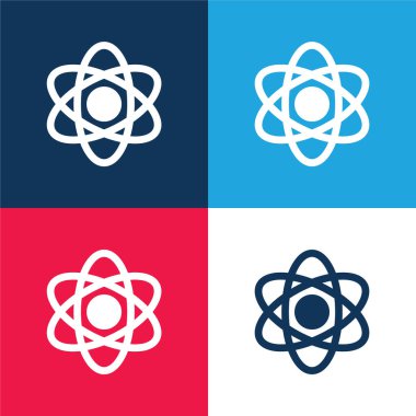 Atom mavi ve kırmızı dört renk en küçük simge kümesi