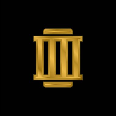 Hava Filtresi altın kaplama metalik simge veya logo vektörü