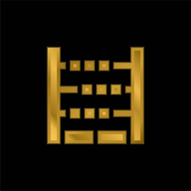 Abaküs altın kaplama metalik simge veya logo vektörü