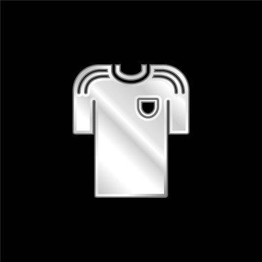 Futbolcunun siyah tişörtü gümüş kaplama metalik simge