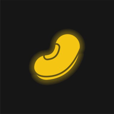 Fasulye sarısı parlak neon simgesi