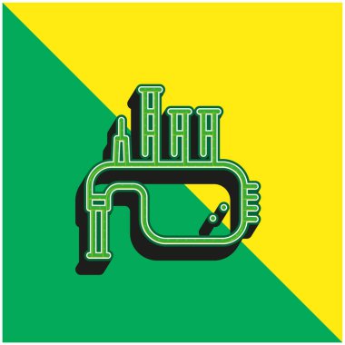 Gayda Yeşil ve Sarı 3D vektör simgesi logosu