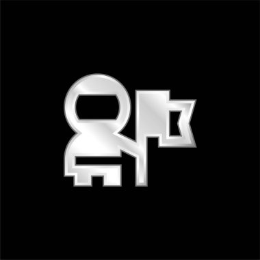 Astronot gümüş kaplama metalik simge