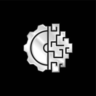 Beyin fırtınası yapan gümüş kaplama metalik simge