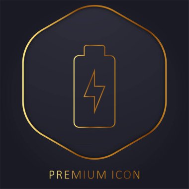 Pil altın çizgisi prim logosu veya simgesi