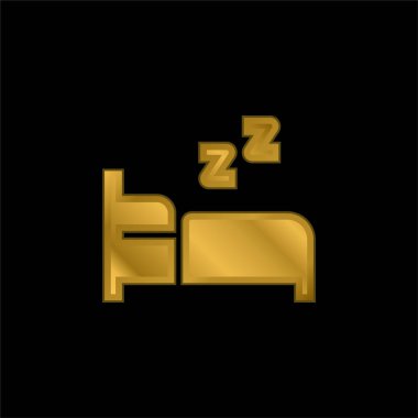 Yatak altın kaplamalı metalik simge veya logo vektörü