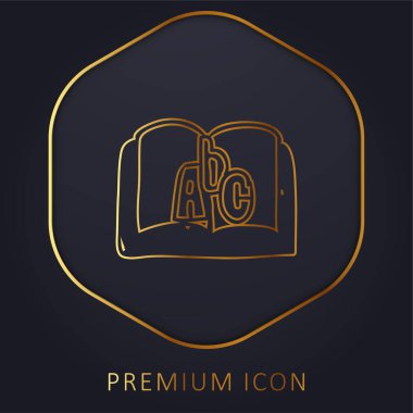 Book Of Abc golden line premium logo or icon clipart