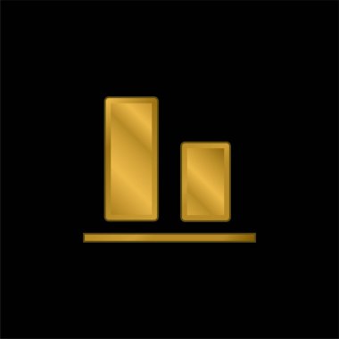Çubuk altın kaplama metalik simge veya logo vektörü