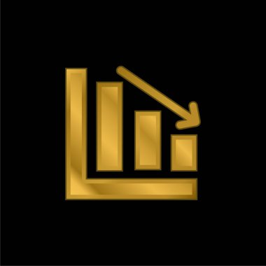 Çubuk Grafik altın kaplama metalik simge veya logo vektörü