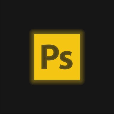 Adobe Photoshop sarı parlak neon simgesi