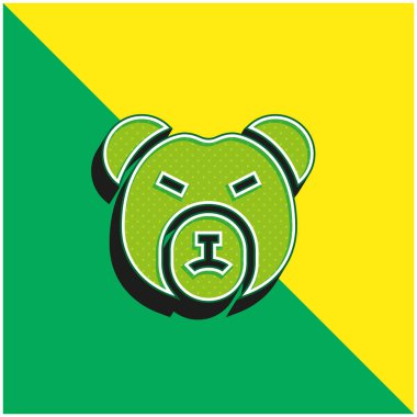 Ayı Pazarı Yeşil ve Sarı 3D vektör simgesi