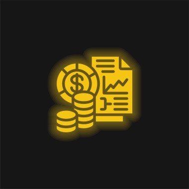 Analitik sarı parlak neon simgesi