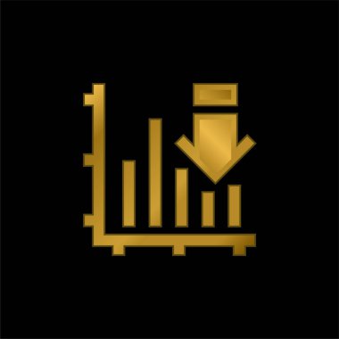Çubuk altın kaplama metalik simge veya logo vektörü