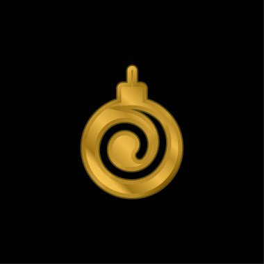 Bauble altın kaplama metalik simge veya logo vektörü