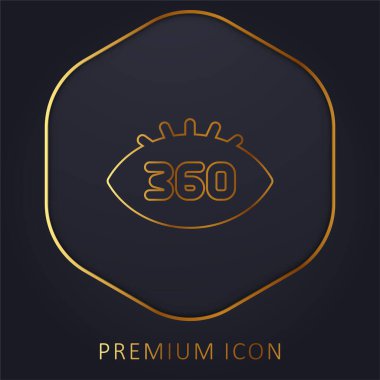 360 Degrees golden line premium logo or icon clipart