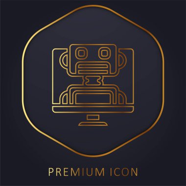 Bot altın çizgisi prim logosu veya simgesi