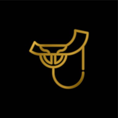 Alboka altın kaplama metalik simge veya logo vektörü